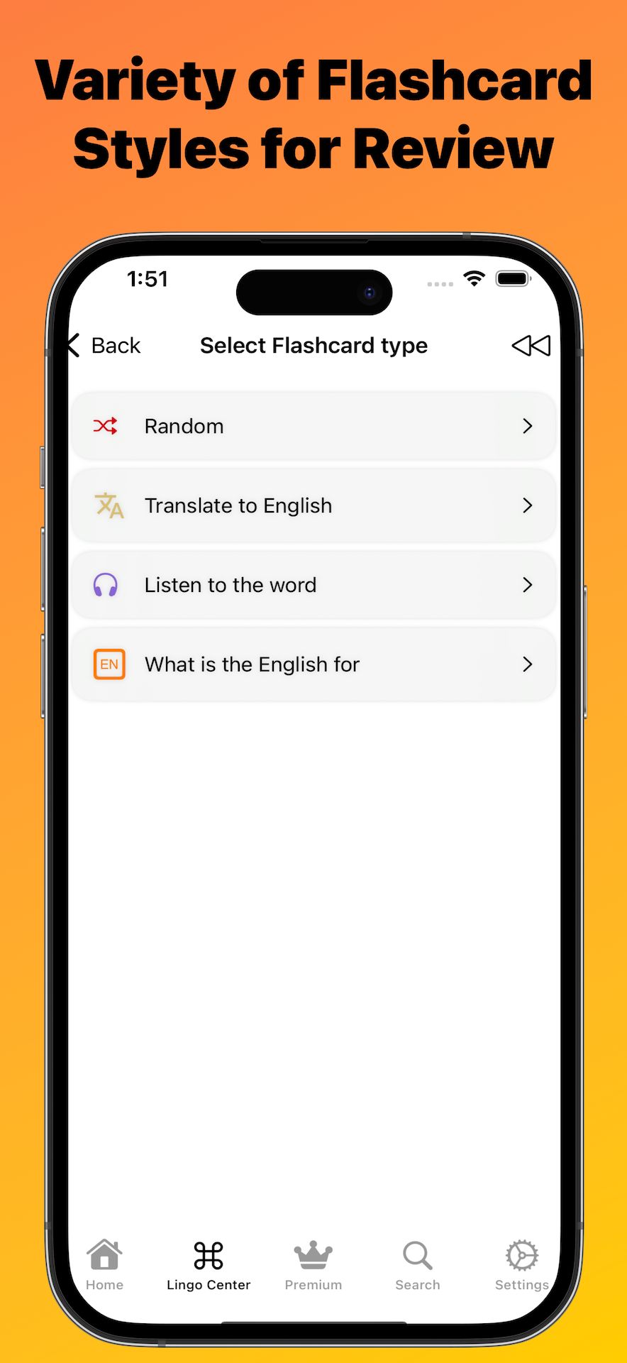 Variety of Flashcard Styles